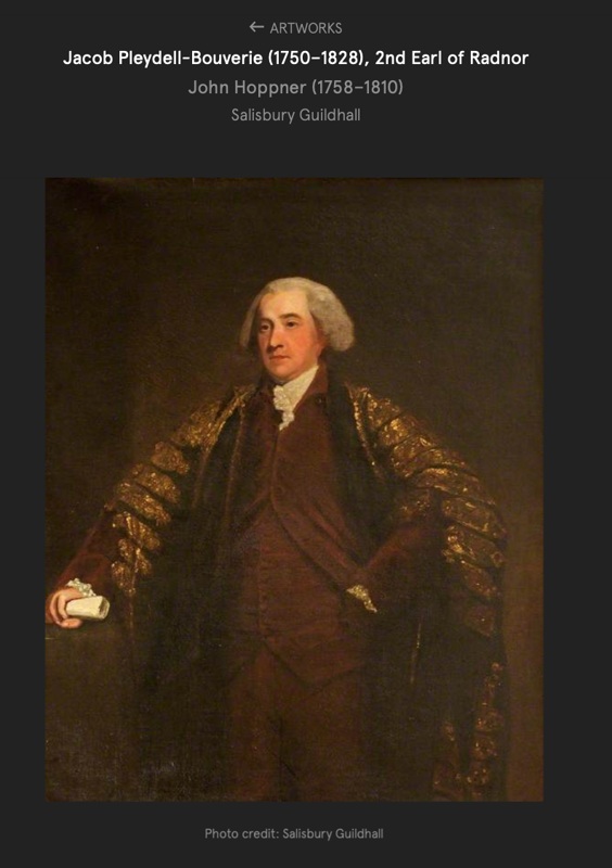 The man widely believed to have built the farm, Jacob Pleydell-Bouverie, 2nd Earl of Radnor. Photo courtesy of Salisbury Guildhall