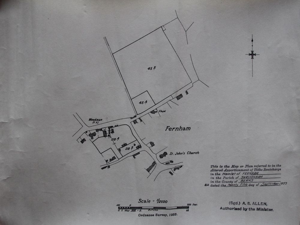 Apportionment change Schedules of land in Fernham