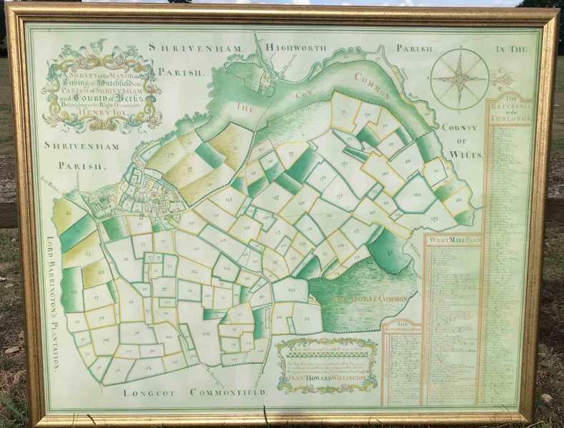 A framed copy of the Willington Map donated by Neil B. Maw