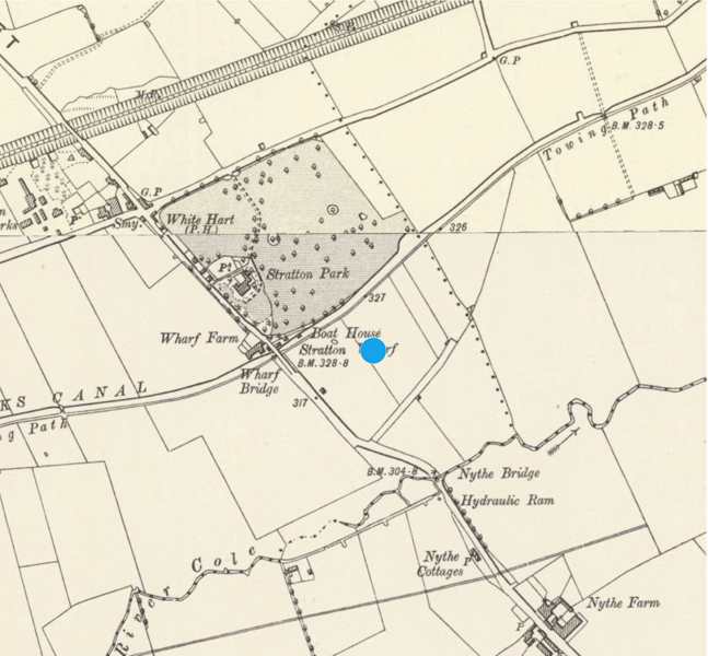 An extract from a map circa 1900, showing the location of the circle. Extract courtesy of National Library of Scotland online maps