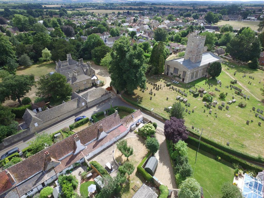 St Andrew's Church from the air. Photo by Neil B. Maw