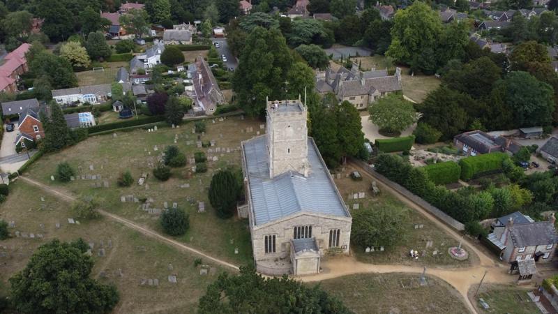 St Andrew's church & surrounding burial ground. Photo by Neil B. Maw