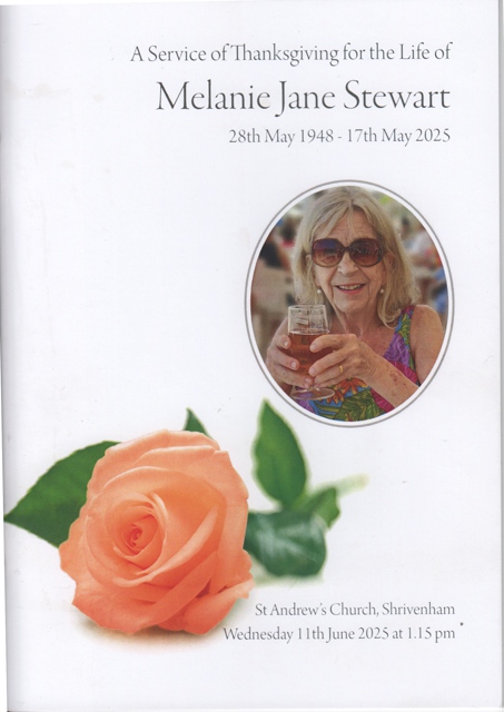 Front cover of the beautifully printed order of service