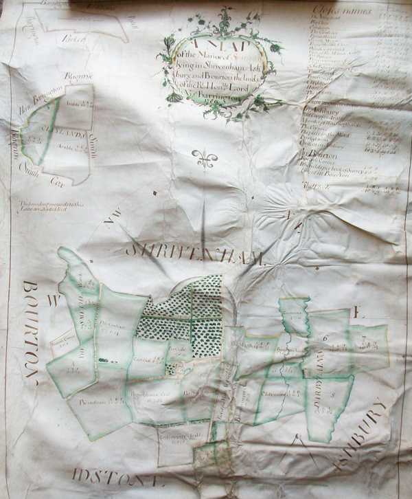 The full map in very creased condition