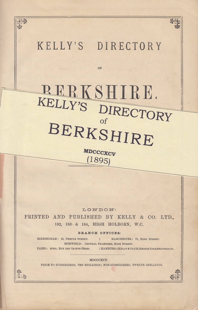 Front inside cover of the 1895 Directory