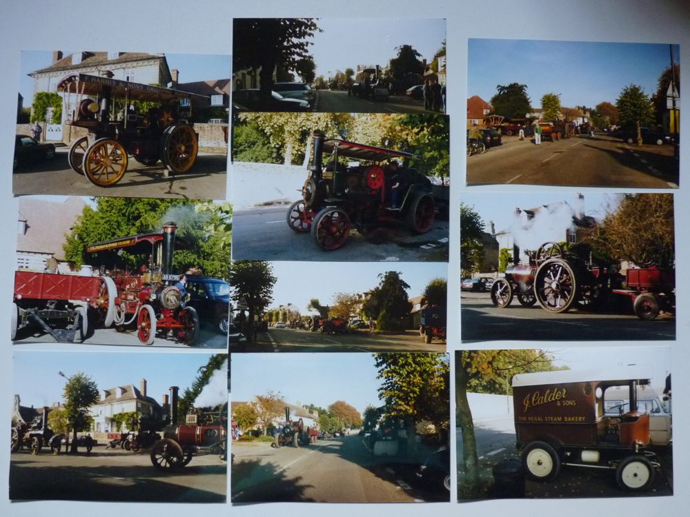 Old Steam Engines and Wagons visiting Shrivenham in 2001