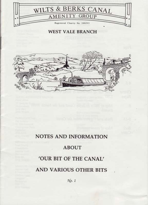A booklet about the Canal Amenity Group, the West Vale branch 