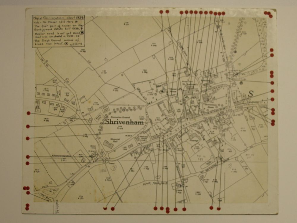 Map of central Shrivenham dated about 1938