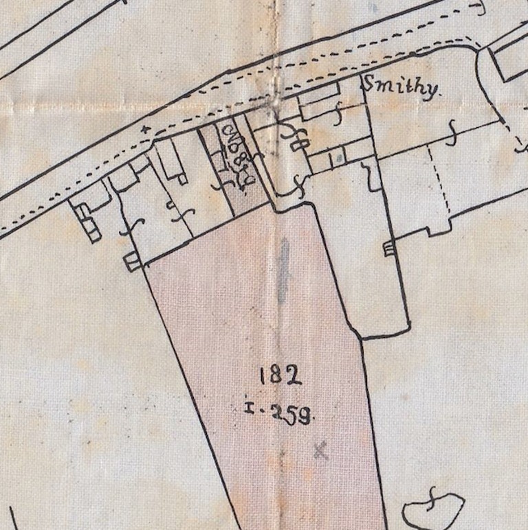 The location of the cottages & land taken from the Fairthorne Estate survey of 1920