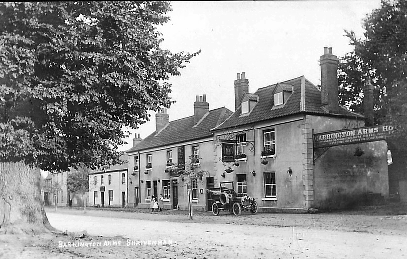 The Barrington Arms from the Cross Trees circa 1910. Note the motor car outside. Photo courtesy of Paul Williams