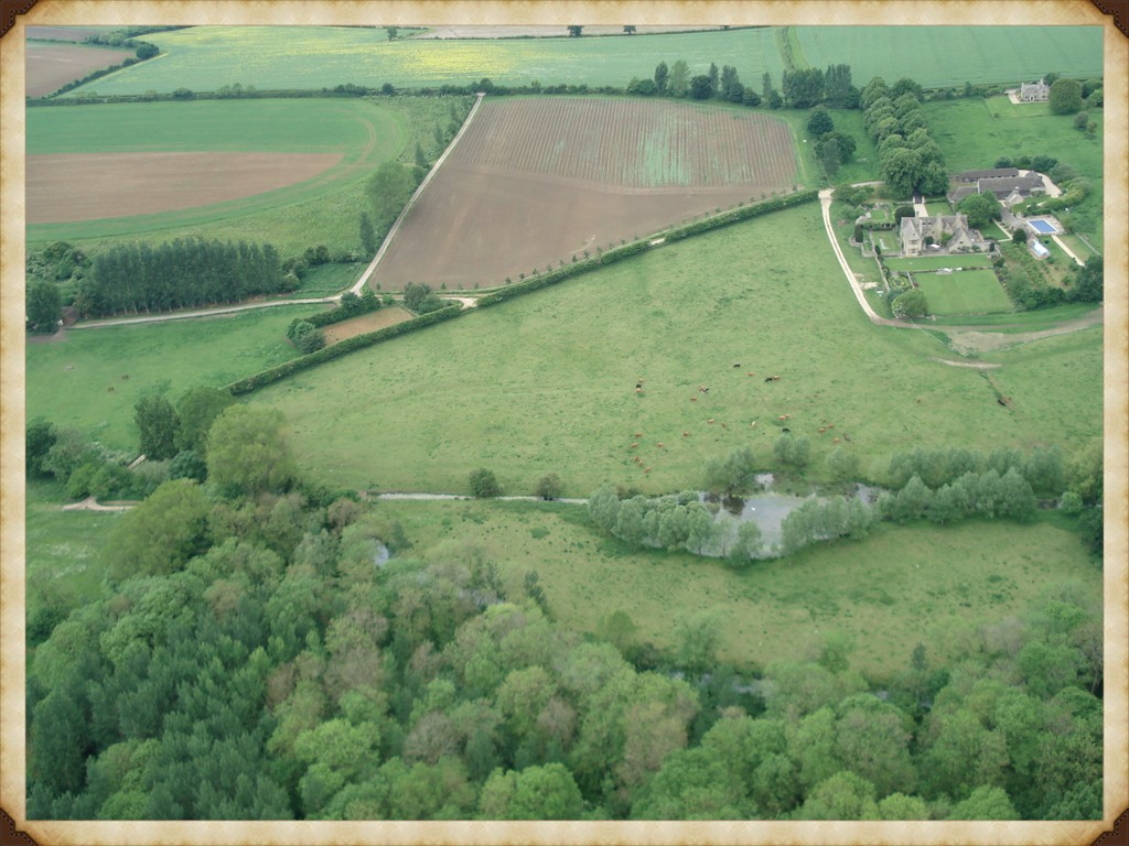 Photo by Neil B. Maw showing the outline of the medieval village 