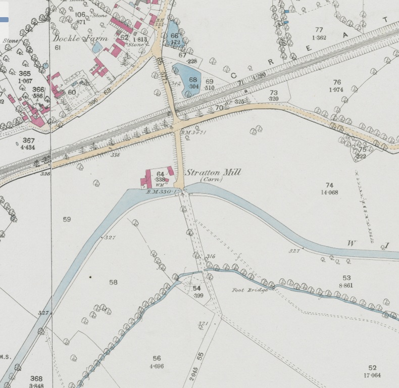 Map showing the location of Stratton Mill. Image courtesy of the National Library of Scotland