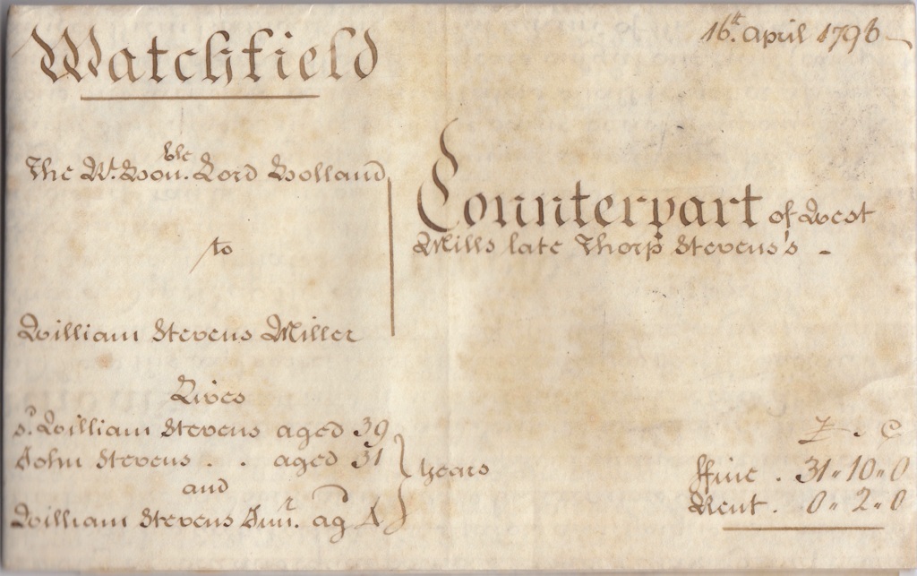 The Title page of the Indenture